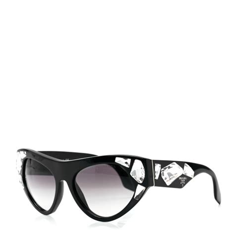 prada crystal voice sunglasses spr 21q 139424|PRADA Crystal Voice Sunglasses SPR 21Q Black .